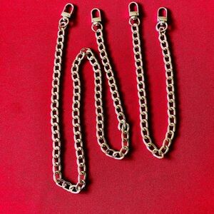 2 Silver Chain straps crossbody clutch Belt